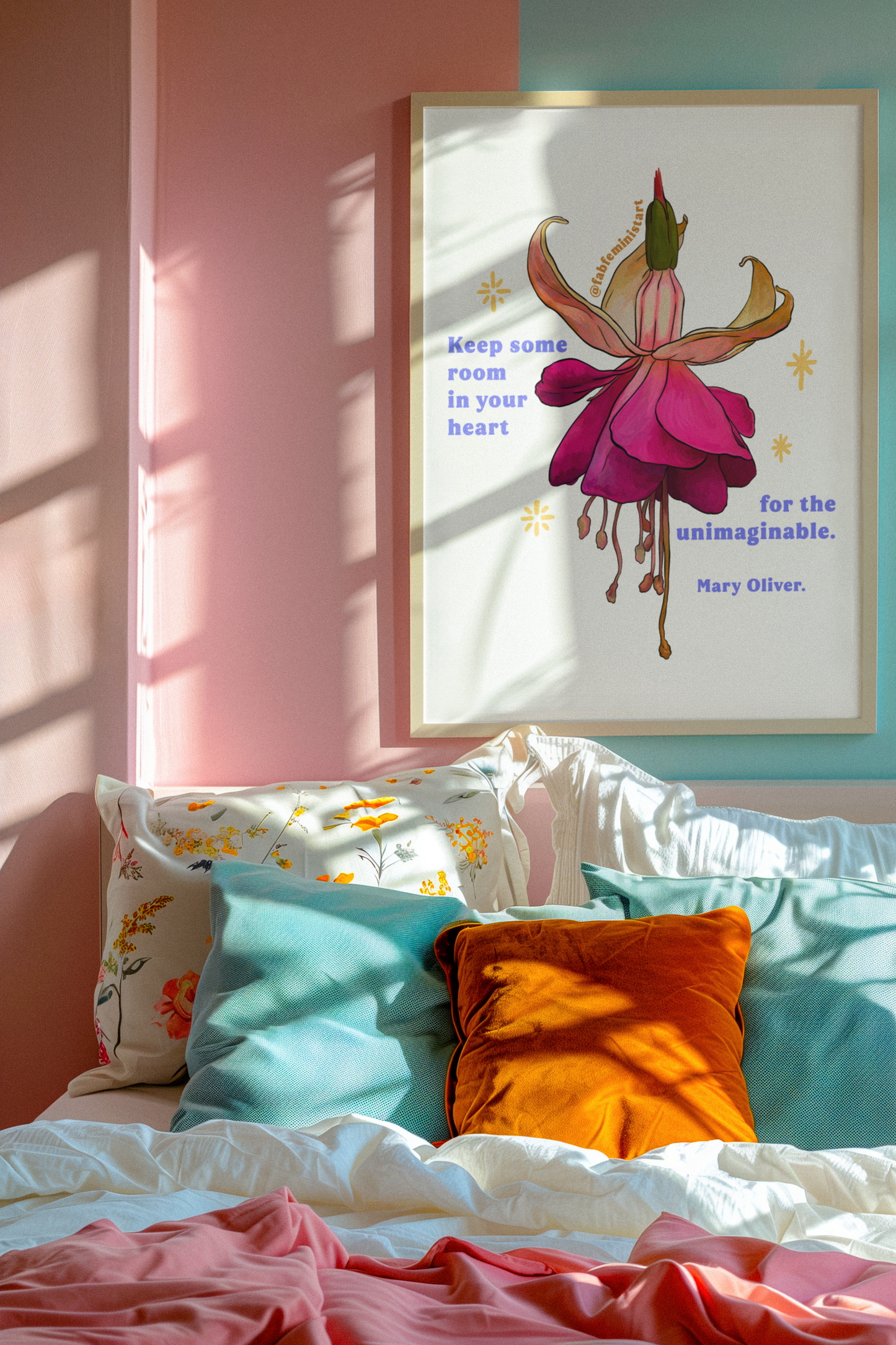 Keep some room in your heart for the unimaginable, Mary Oliver: Feminist Art Print