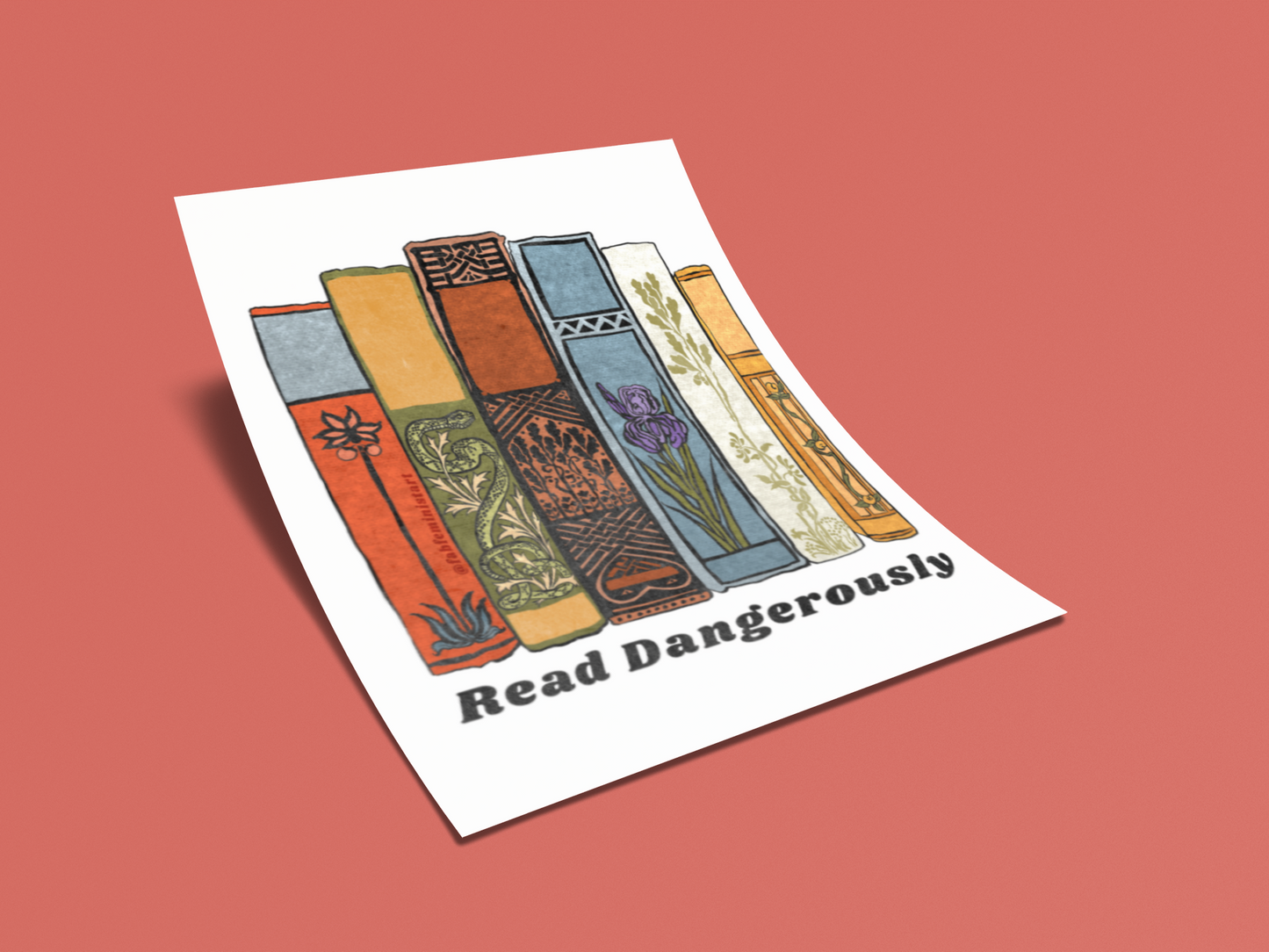 Read Dangerously: book lover print
