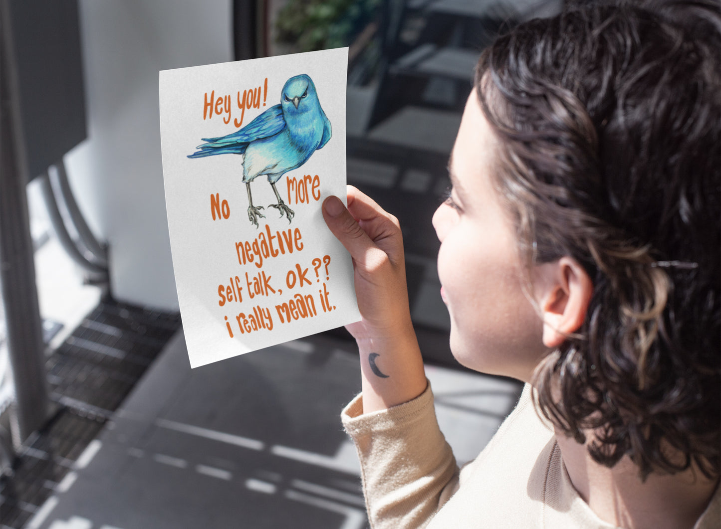 Hey You! No More Negative Self Talk Ok I Really Mean It: Mental Health Art Print
