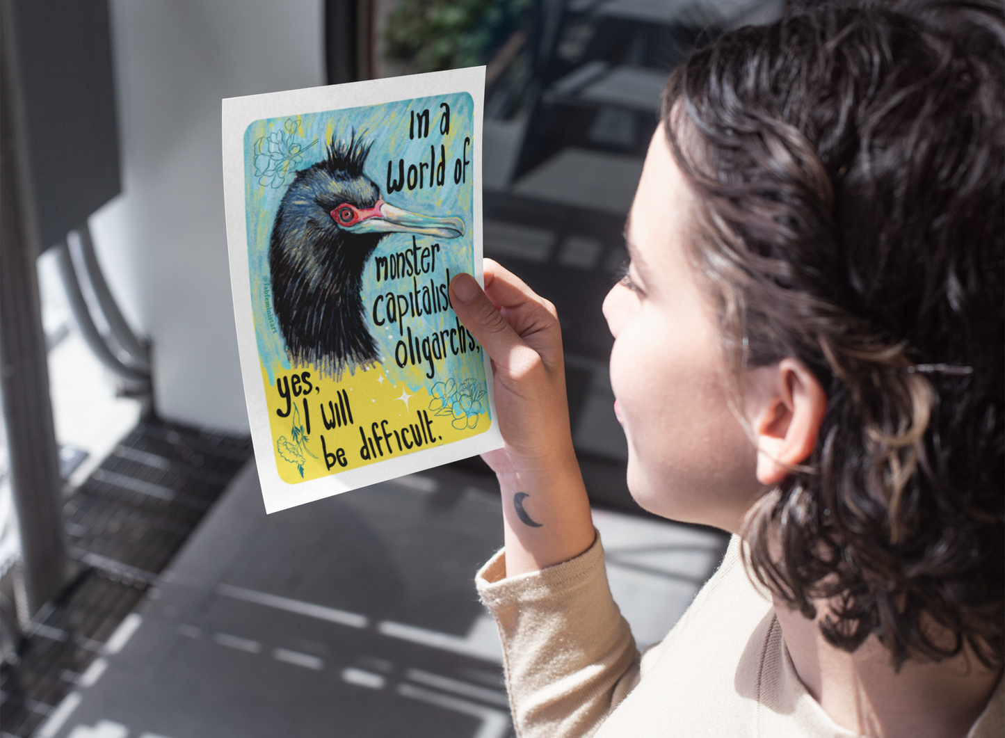 In a World of Monster Capitalist Oligarchs, Yes, I Will Be Difficult: Feminist Art Print
