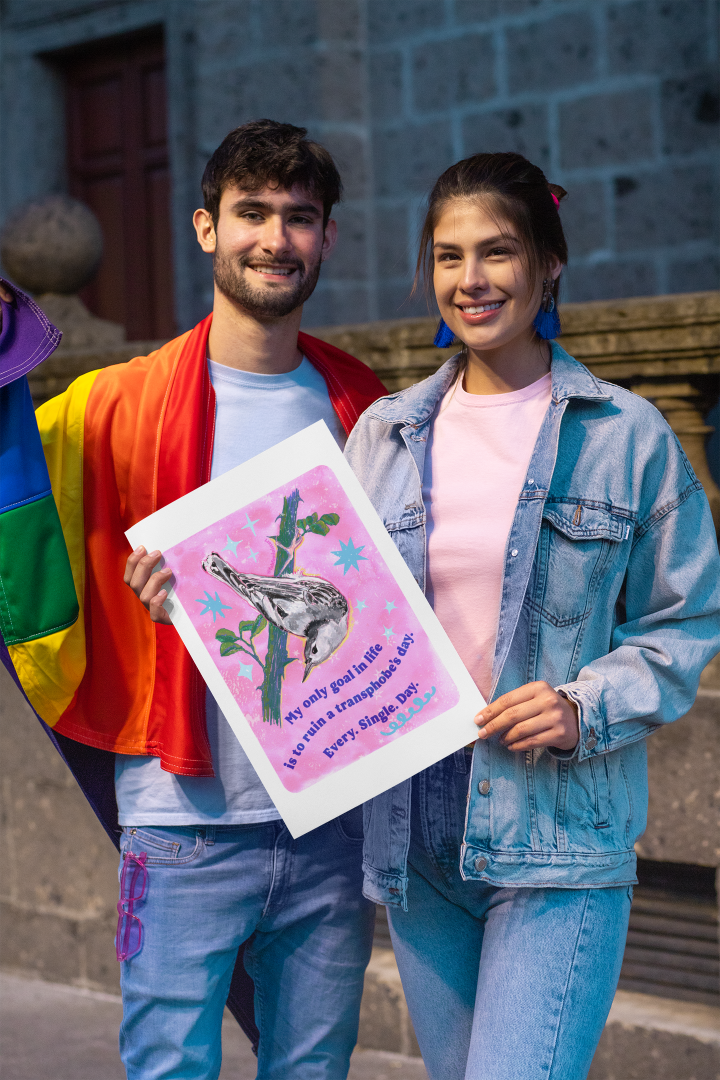 My only goal in life is to ruin a transphobe's day. Every. Single. Day: Feminist Art Print