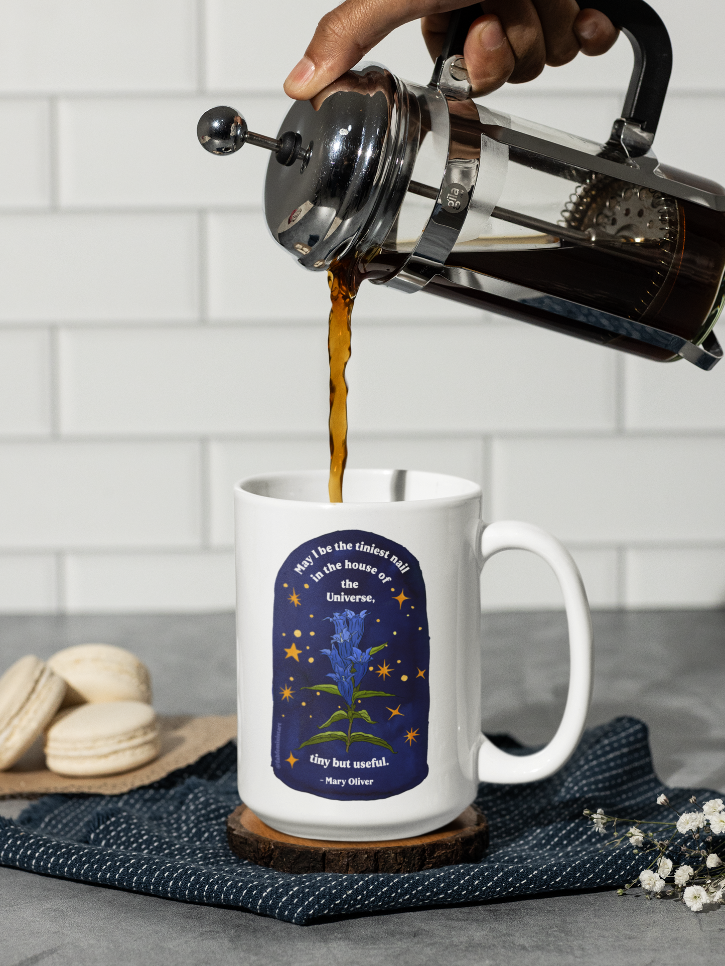 May I be the tiniest nail in the house of the Universe, tiny but useful, Mary Oliver: Literature Coffee Mug