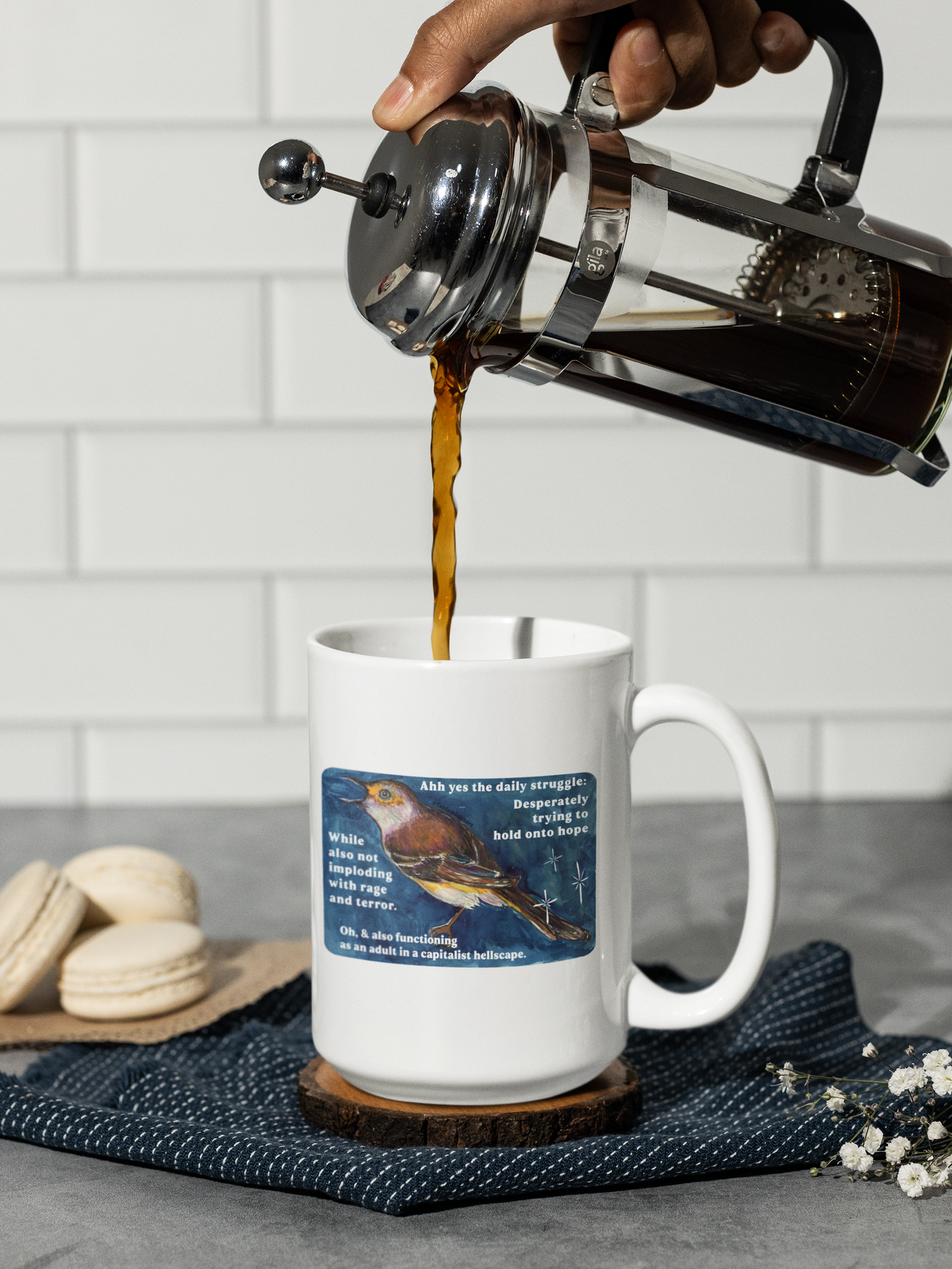 Ahh yes the daily struggle: Mental Health Mug