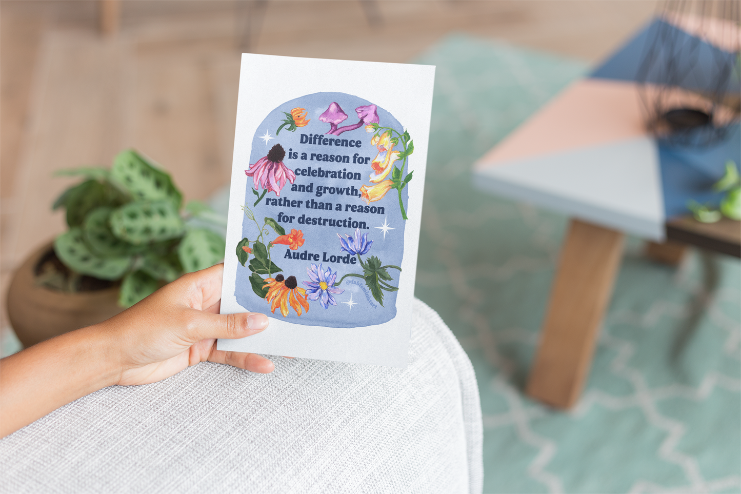Difference is a reason for celebration and growth rather than a reason for destruction, Audre Lorde: Feminist Art Print