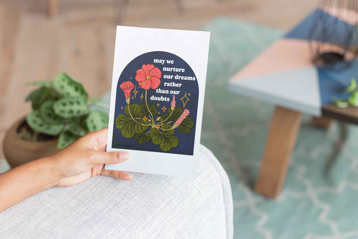May we nurture our dreams rather than our doubts: feminist art print