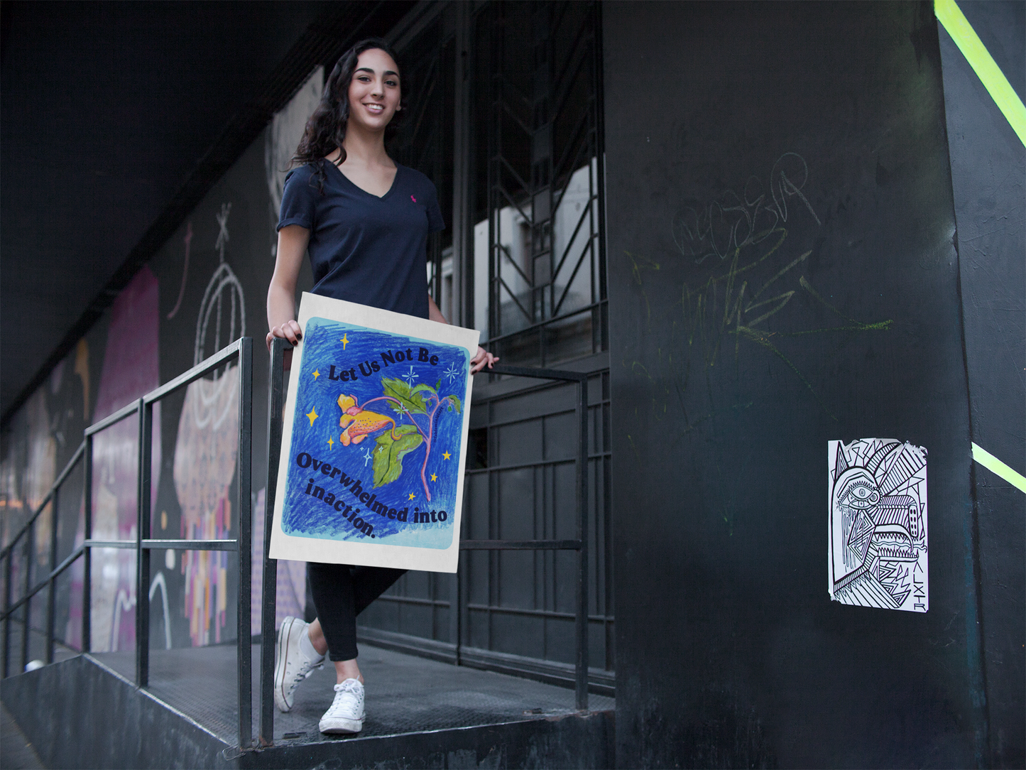 Let Us Not Be Overwhelmed Into Inaction: Feminist Art Print