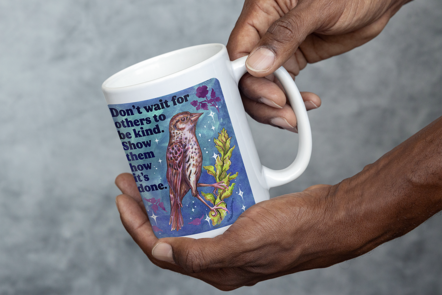 Don't wait for others to be kind. Show them how it's done: feminist mug