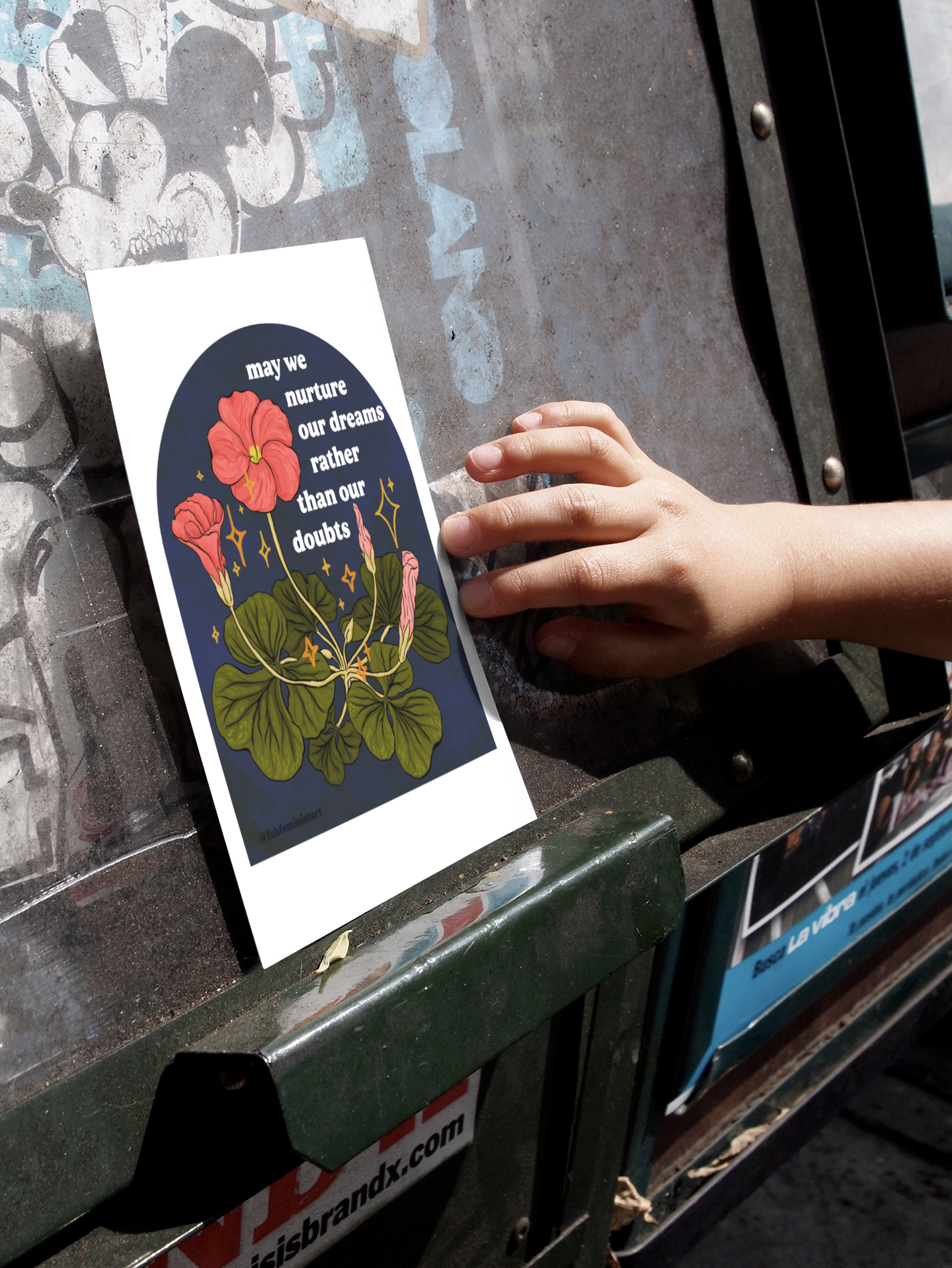 May we nurture our dreams rather than our doubts: feminist art print