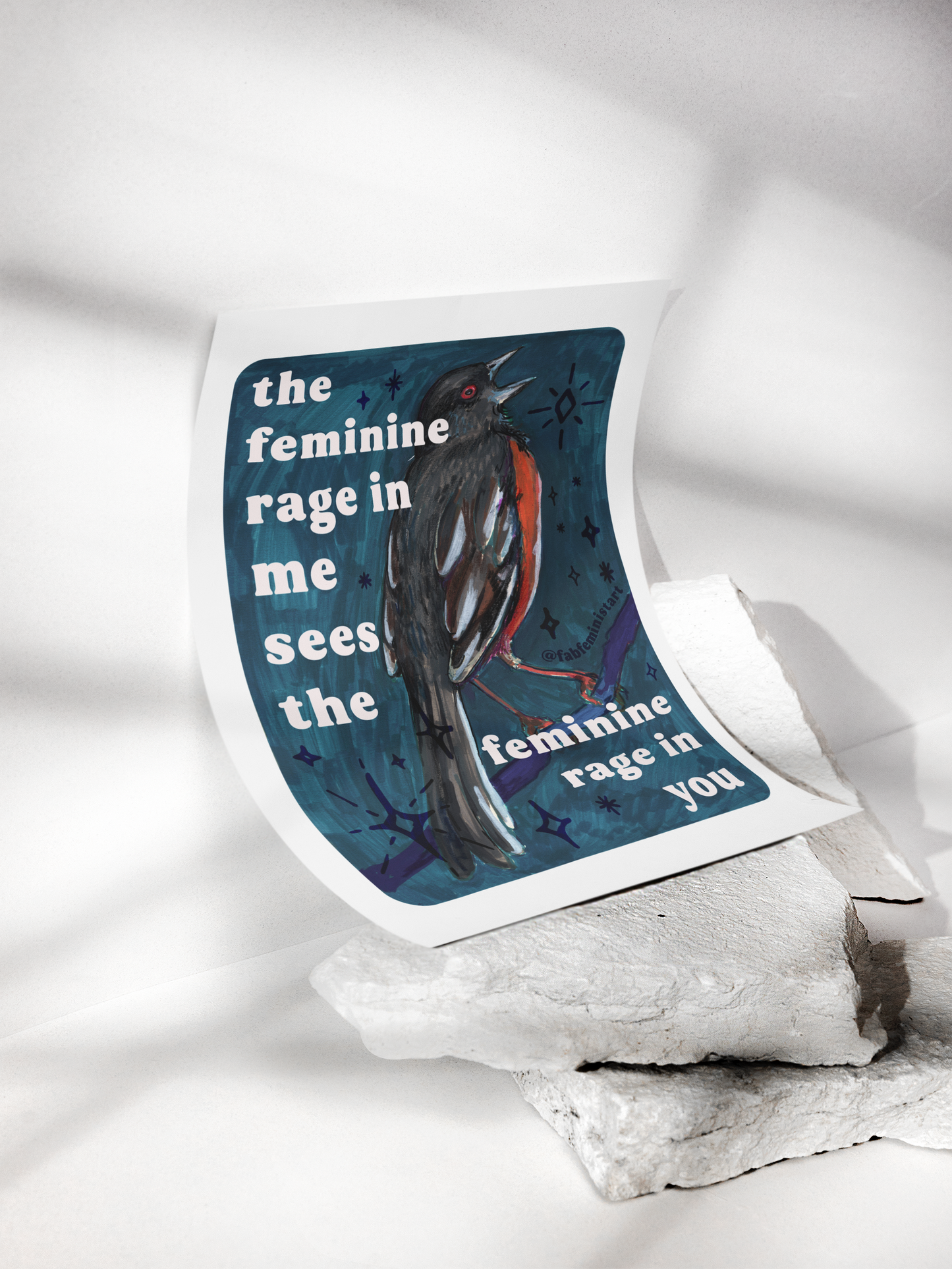 the feminine rage in me sees the feminine rage in you: feminist art print