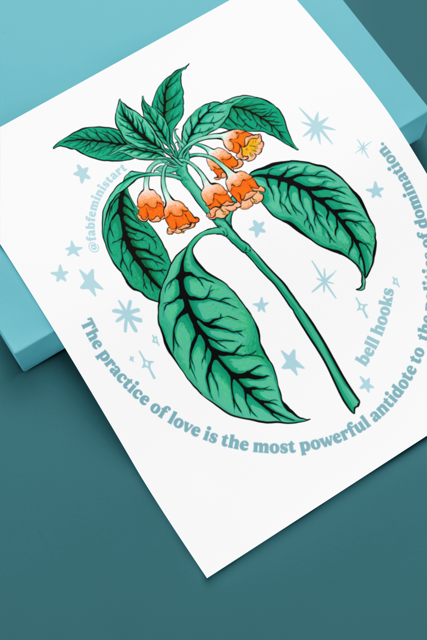 The practice of love is the most powerful antidote to the politics of domination, bell hooks: Feminist Art Print