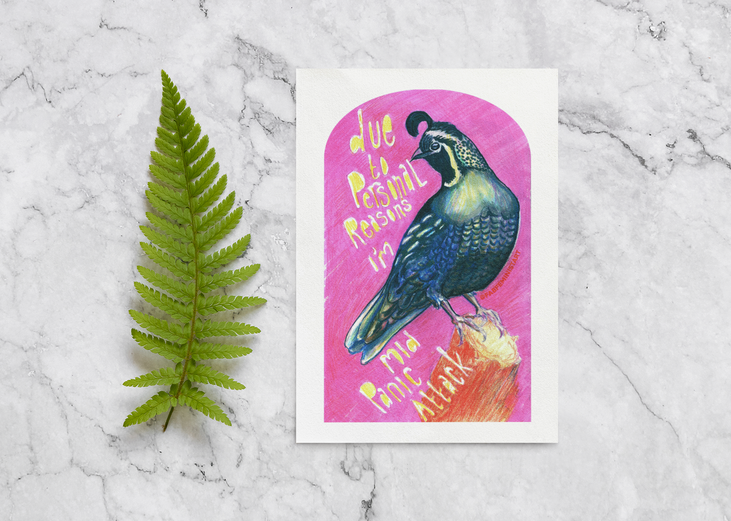 Due To Personal Reasons I'm Mid Panic Attack: Mental Health Art Print