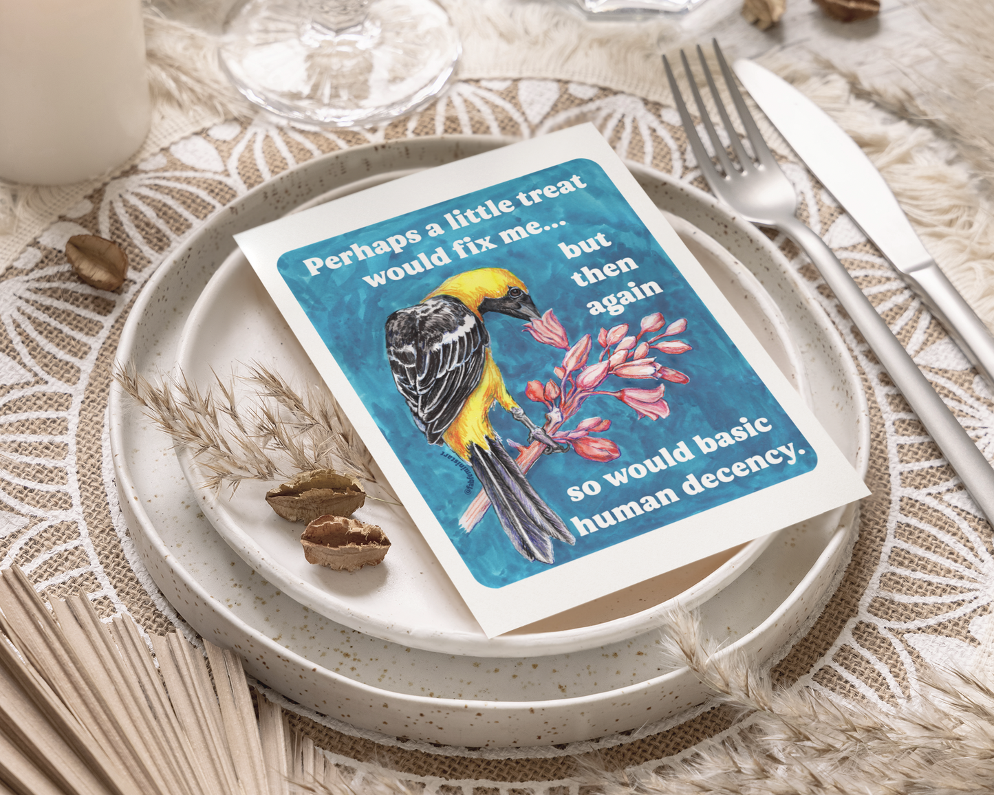 Perhaps a little treat would fix me but then again so would basic human decency: feminist art print