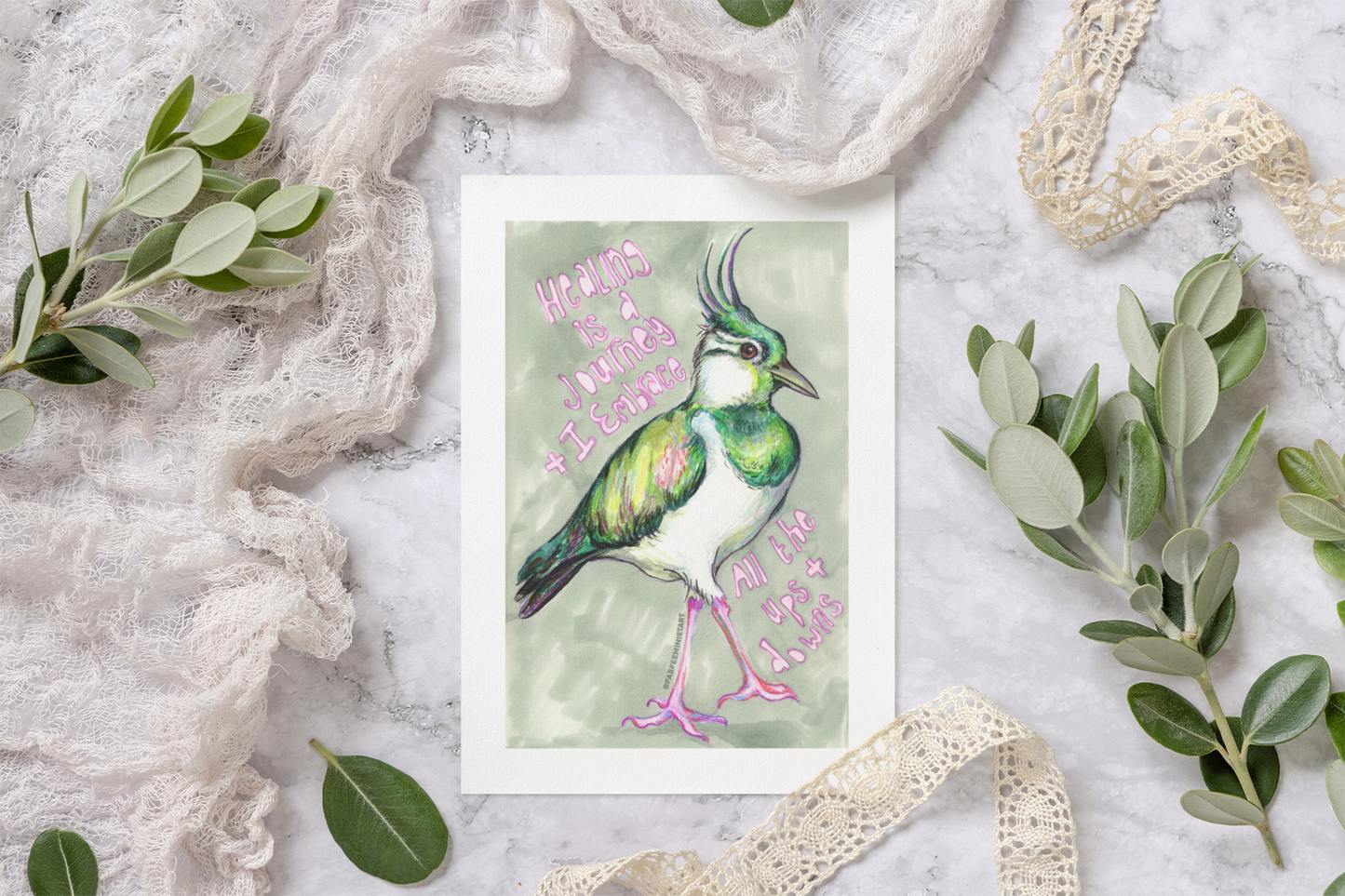 Healing Is A Journey And I Embrace The Ups And Downs: Mental Health Art Print