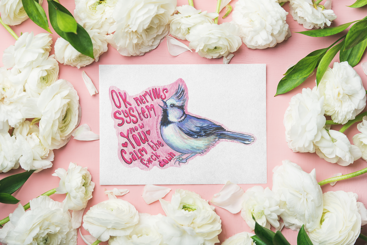 Ok Nervous System Now You Calm The F*ck Down: Mental Health Art Print
