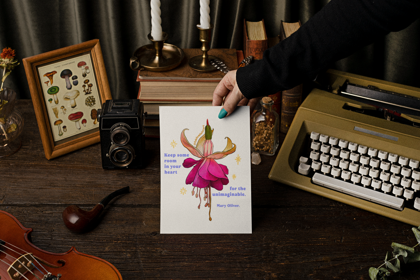 Keep some room in your heart for the unimaginable, Mary Oliver: Feminist Art Print