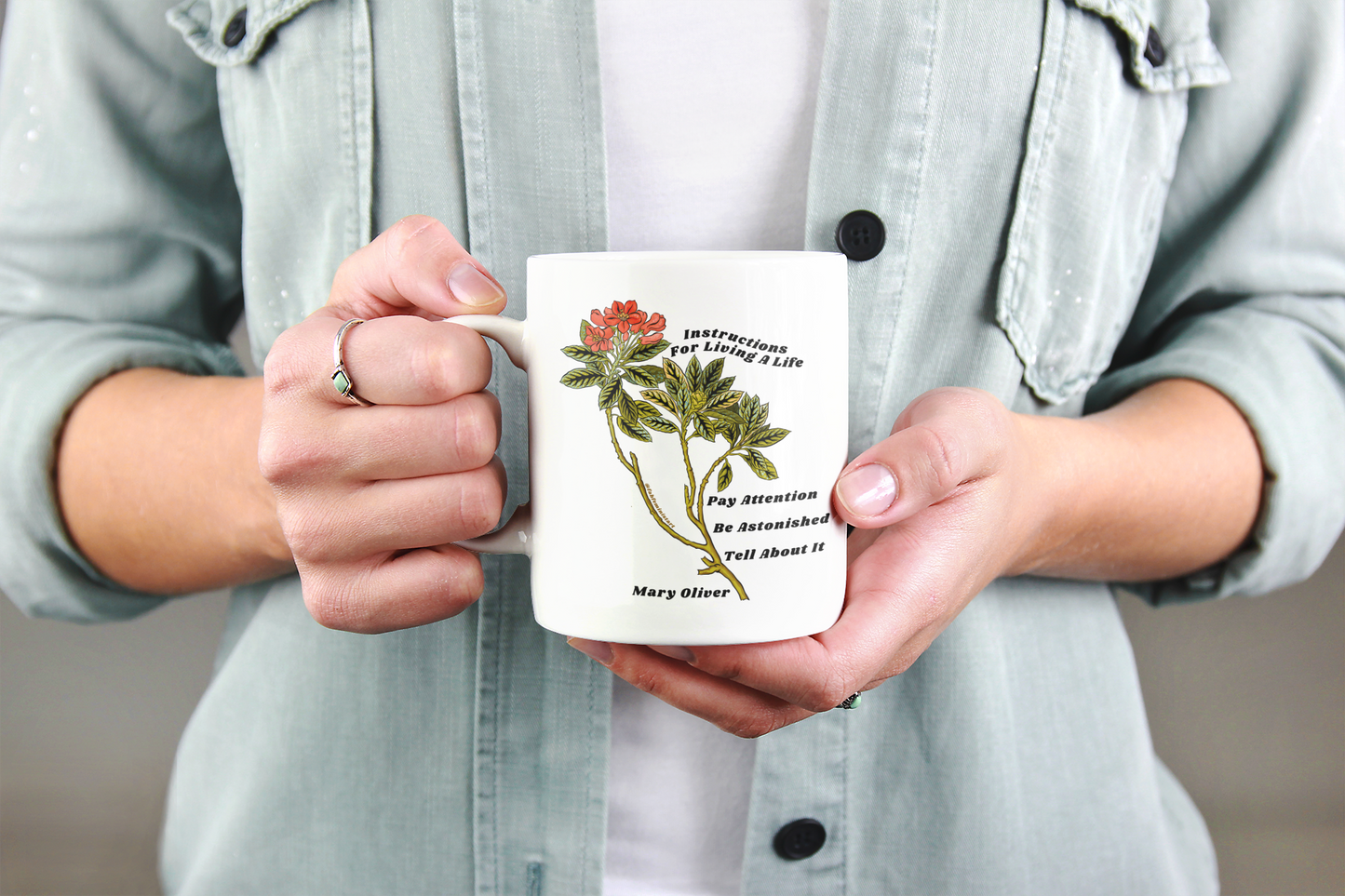 Instructions For Living A Life, Mary Oliver: Feminist Mug