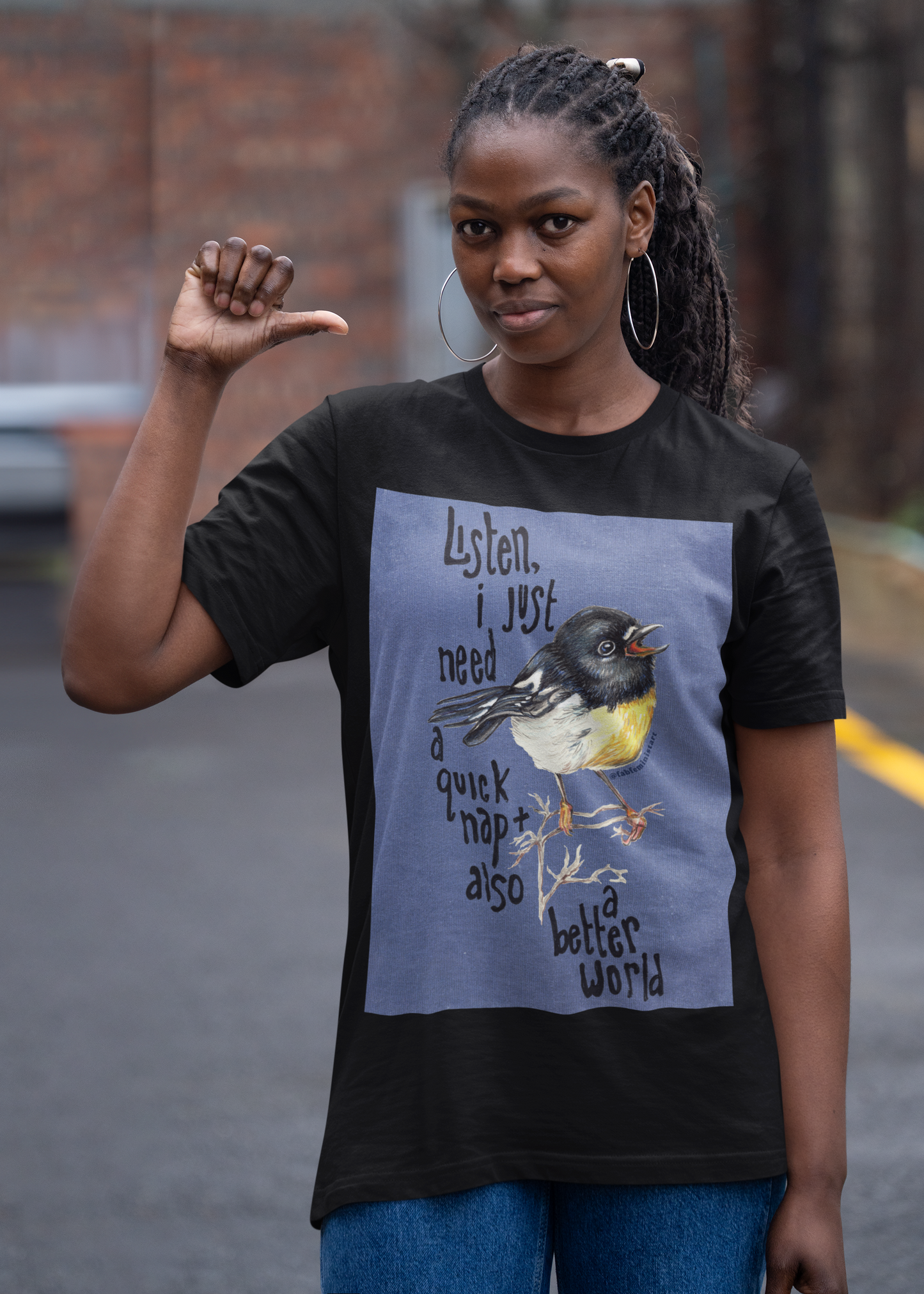 Listen I Just Need A Quick Nap and Also A Better World: Mental Health Shirt