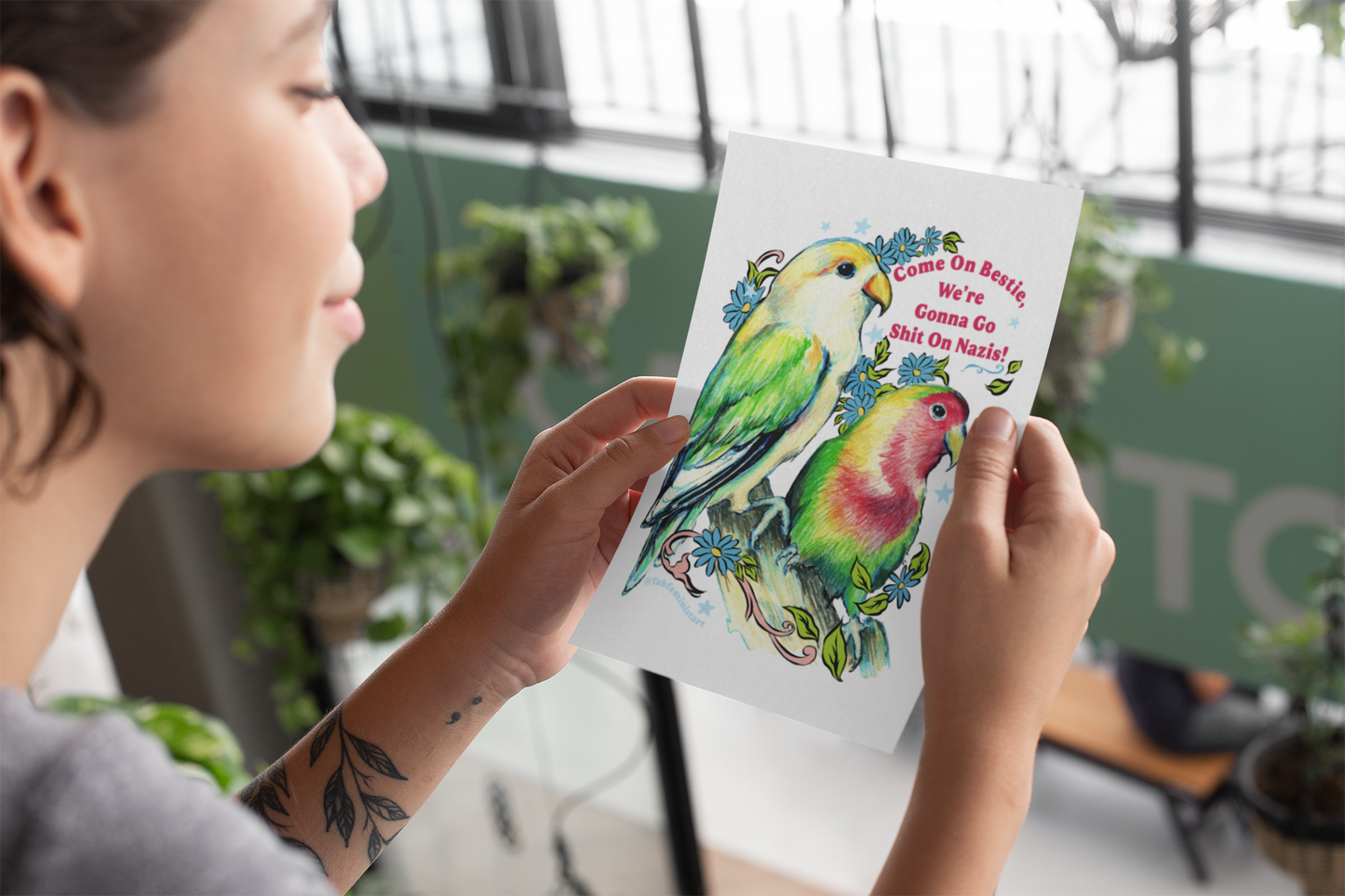 Come On Bestie, We're Gonna Go Shit On Nazis: Feminist Art Print