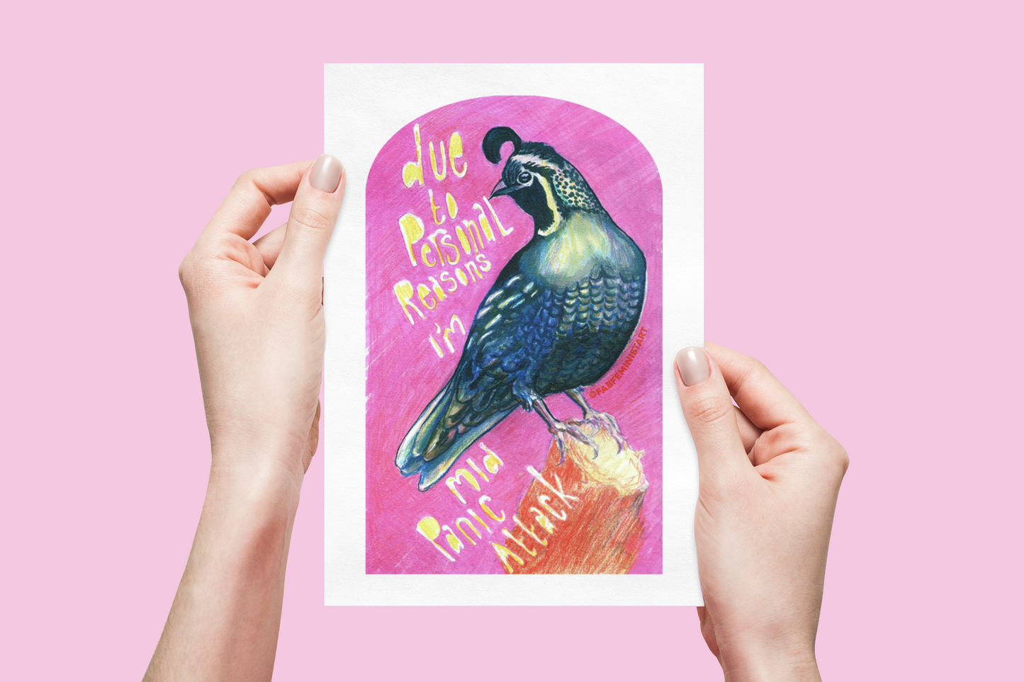 Due To Personal Reasons I'm Mid Panic Attack: Mental Health Art Print