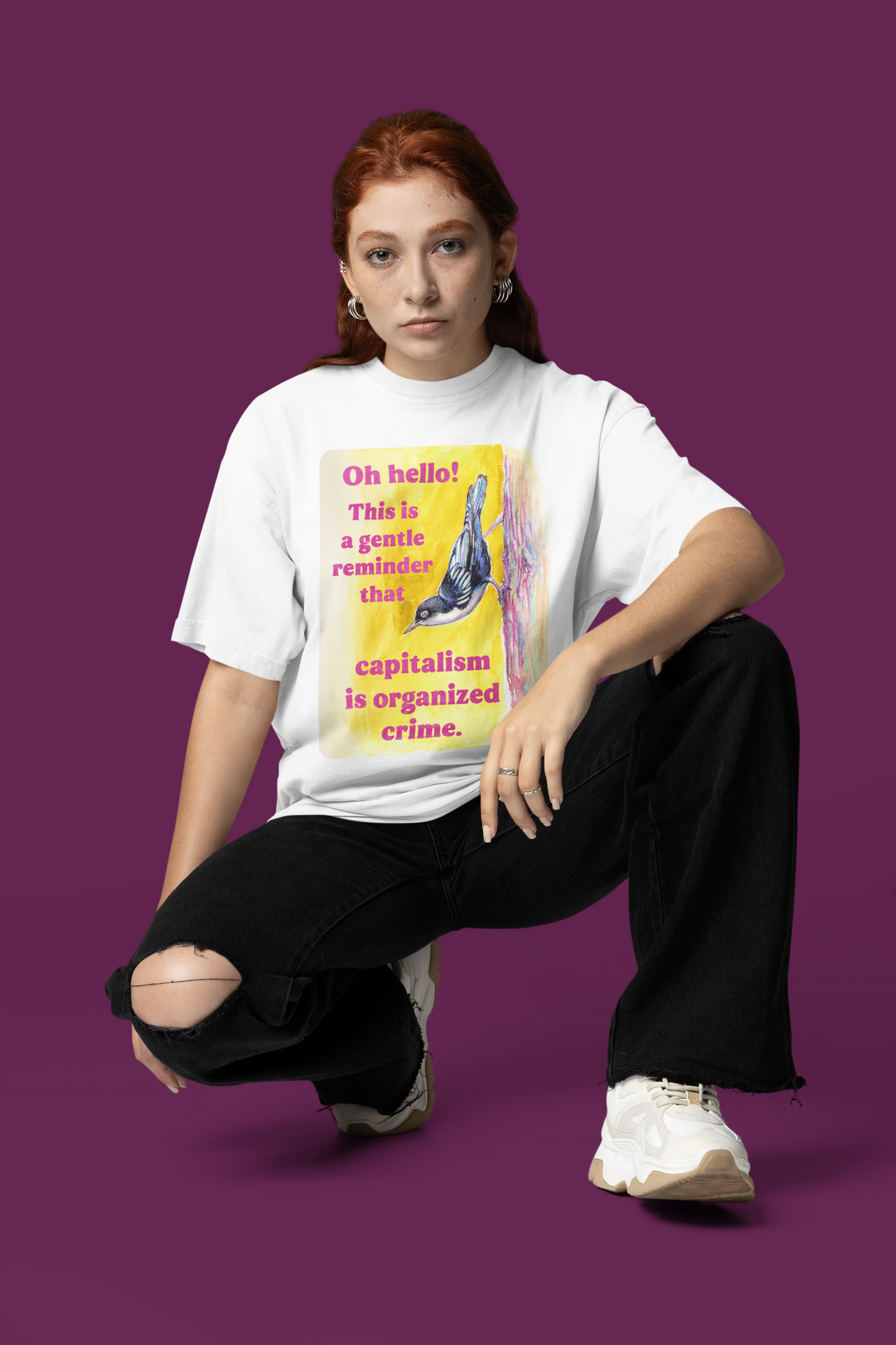 Oh hello this is a gentle reminder that capitalism is organized crime: Feminist Shirt