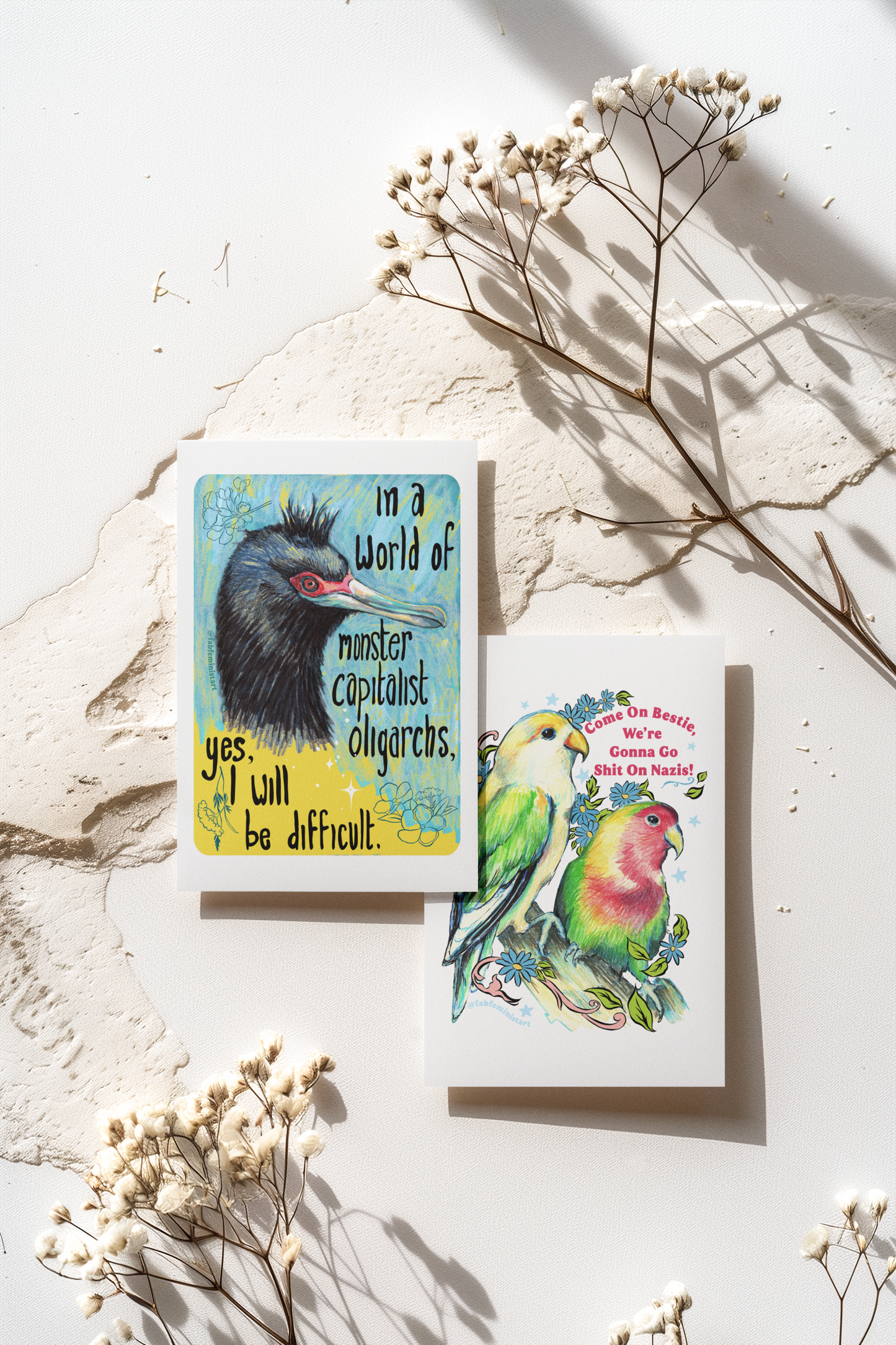 In a World of Monster Capitalist Oligarchs, Yes, I Will Be Difficult: Feminist Art Print