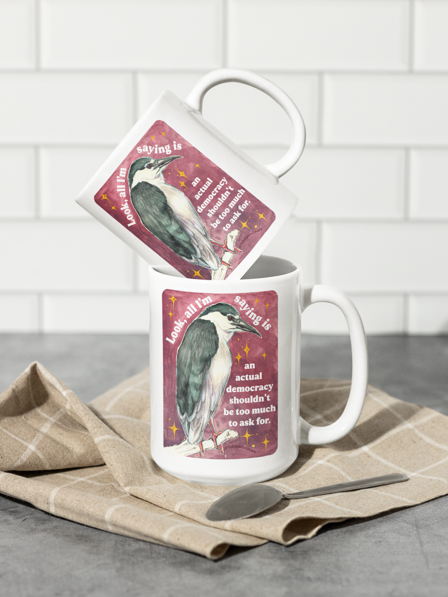 Look, all I'm saying is an actual democracy shouldn't be too much to ask for: Feminist Mug