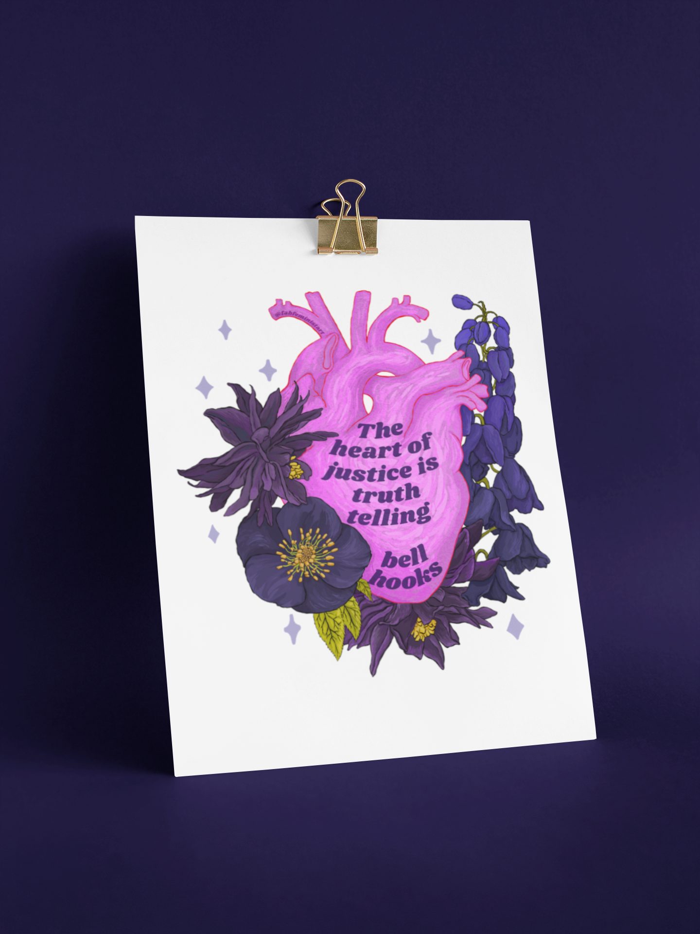 The Heart Of Justice Is Truth Telling, bell hooks: Feminist Art Print