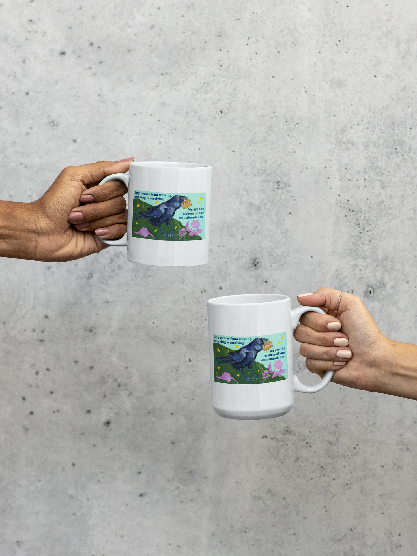 Joy comes from creating, sharing and receiving: feminist mug