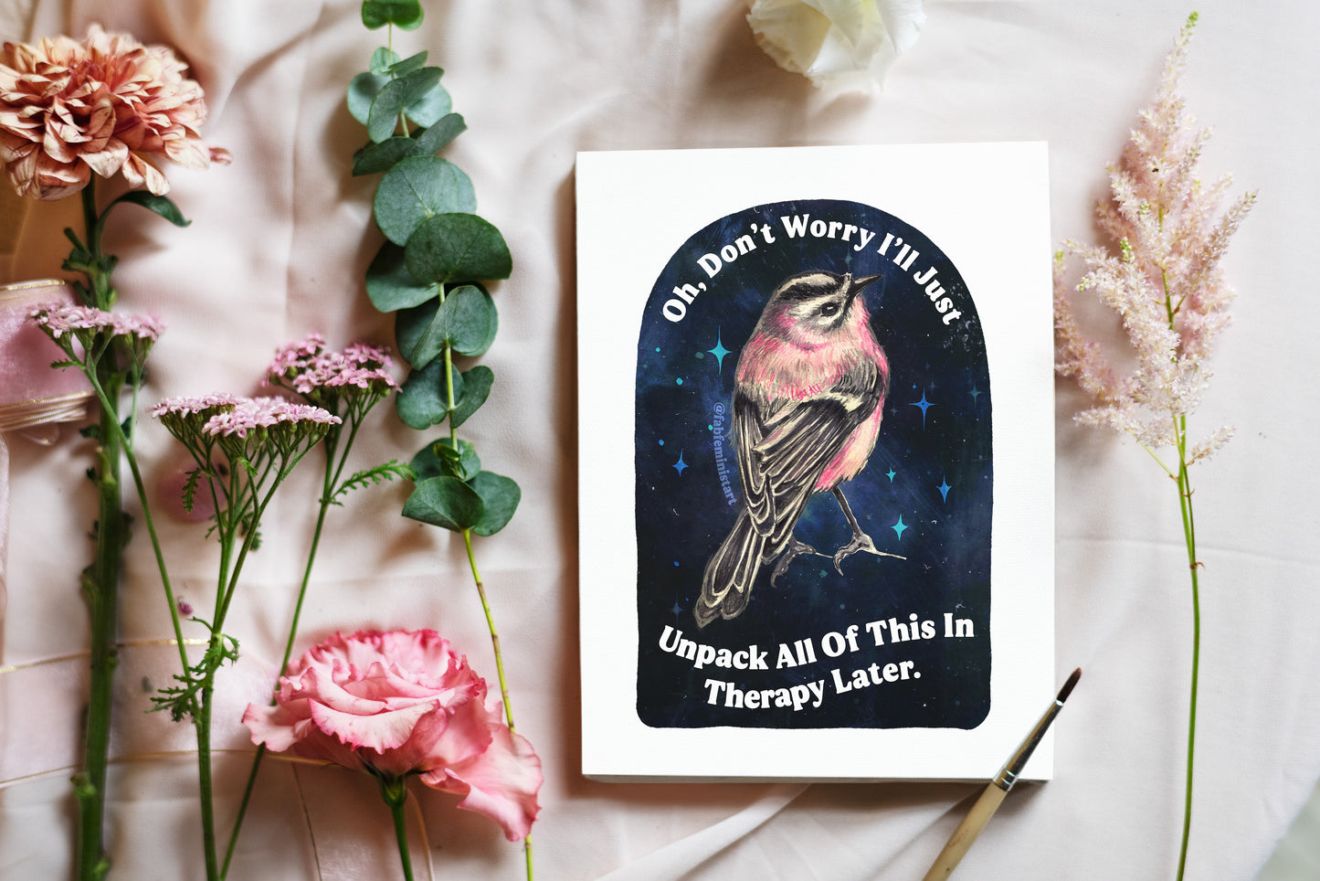 Oh Don't Worry I'll Just Unpack All Of This In Therapy Later: Mental Health Art Print