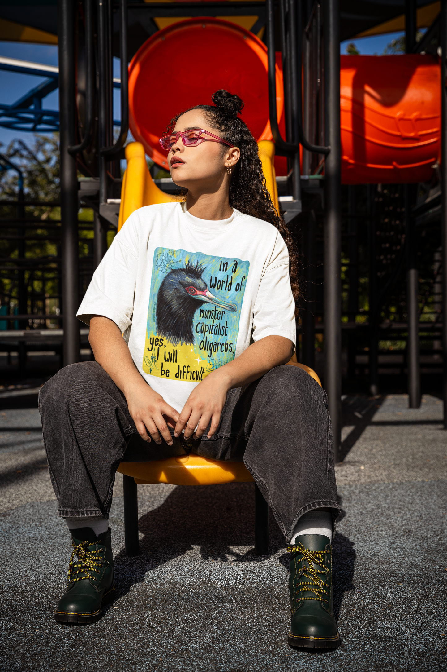In a World of Monster Capitalist Oligarchs, Yes, I Will Be Difficult: Feminist Shirt