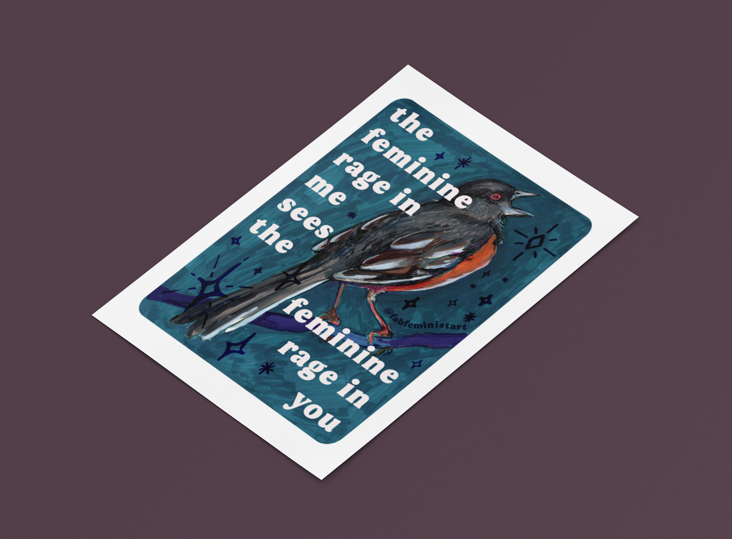 the feminine rage in me sees the feminine rage in you: feminist art print
