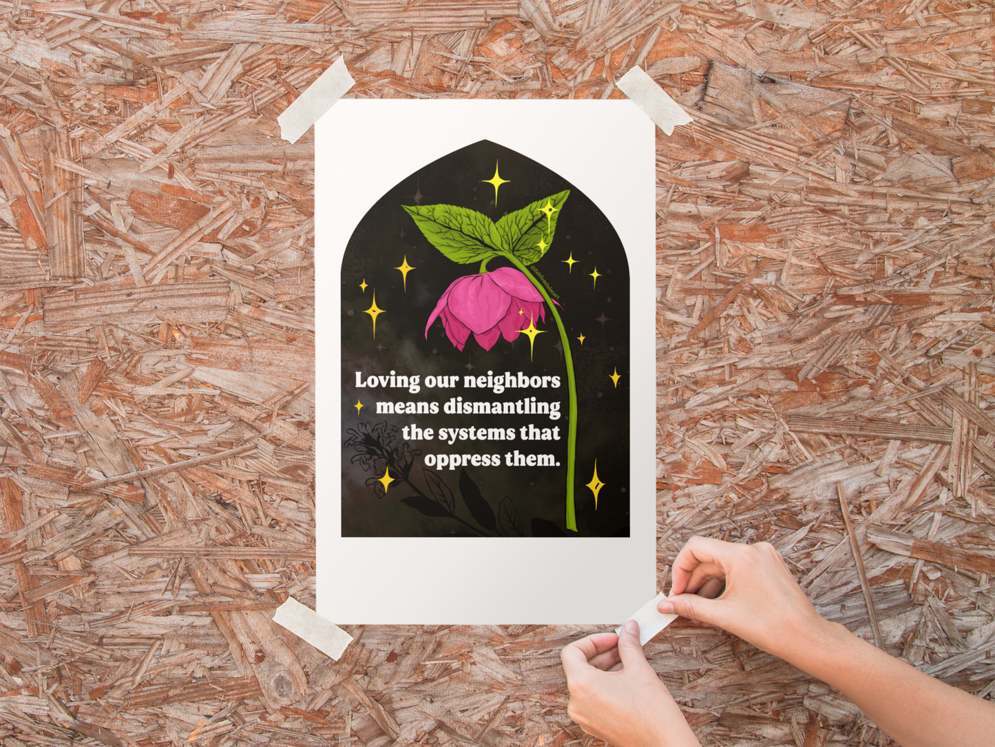 Loving our neighbors means dismantling the systems that oppress them: Feminist Art Print