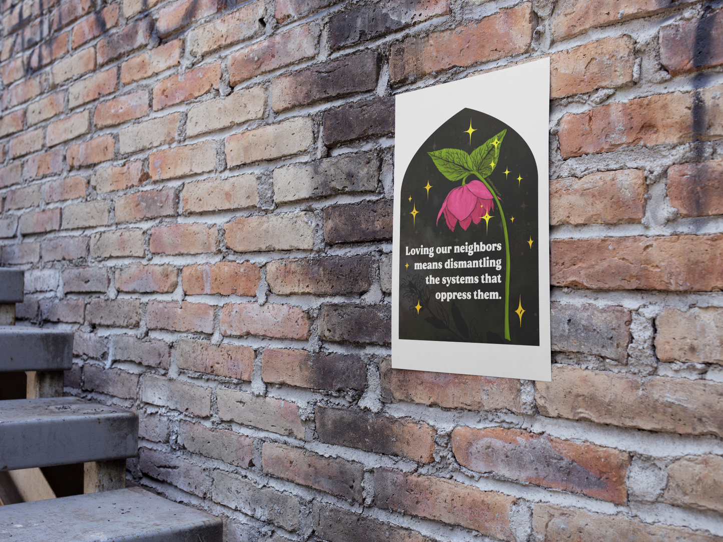 Loving our neighbors means dismantling the systems that oppress them: Feminist Art Print