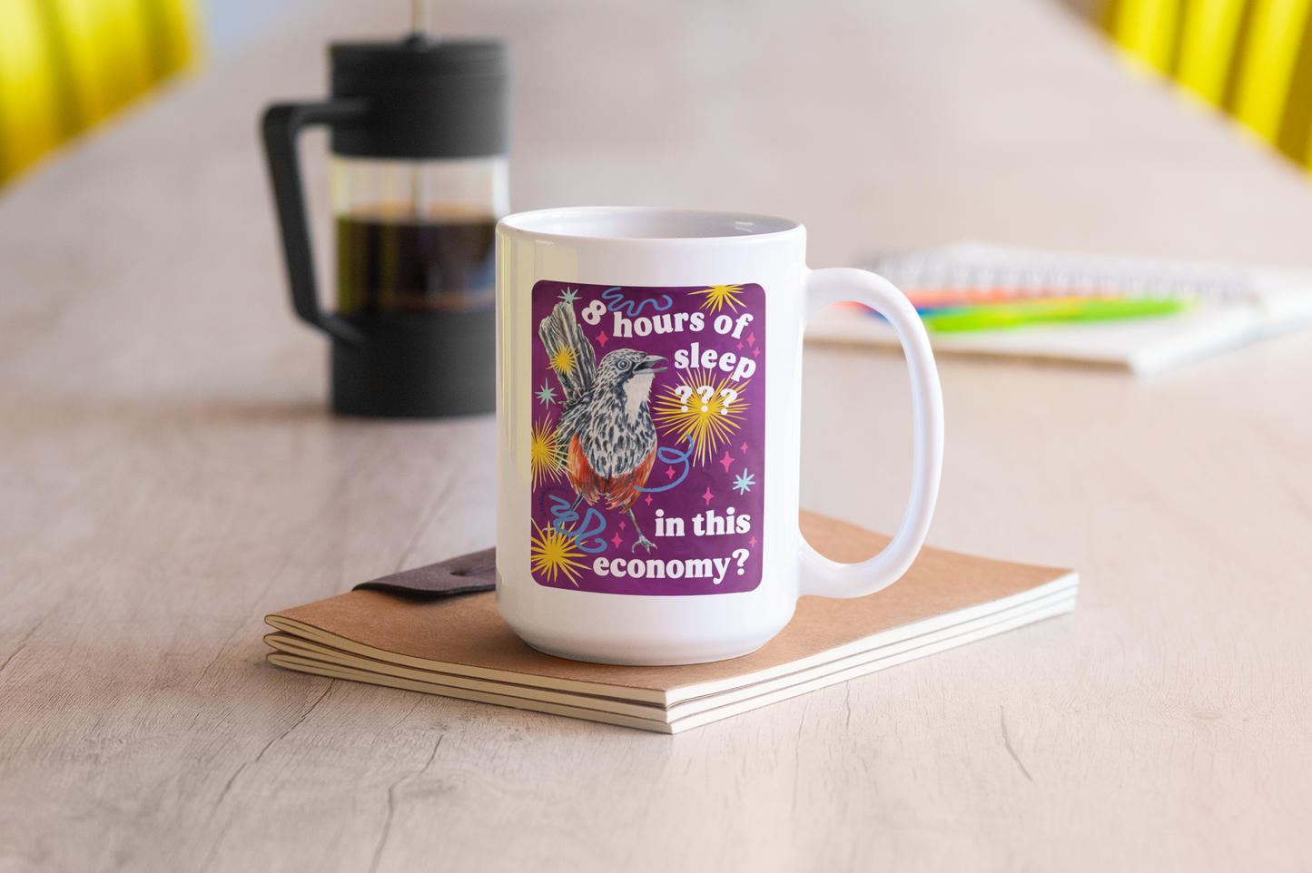 8 hours of sleep in this economy: feminist mug