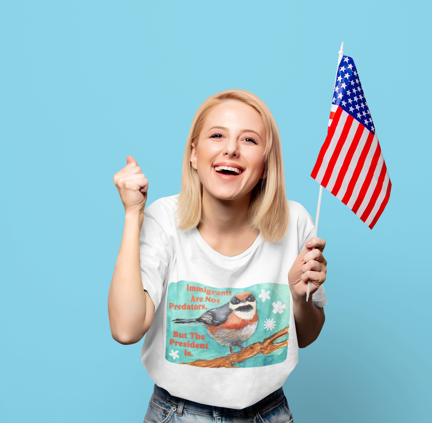 Immigrants are not predators, but the president is: Feminist Shirt