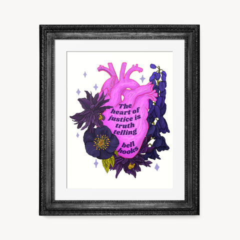The Heart Of Justice Is Truth Telling, bell hooks: Feminist Art Print