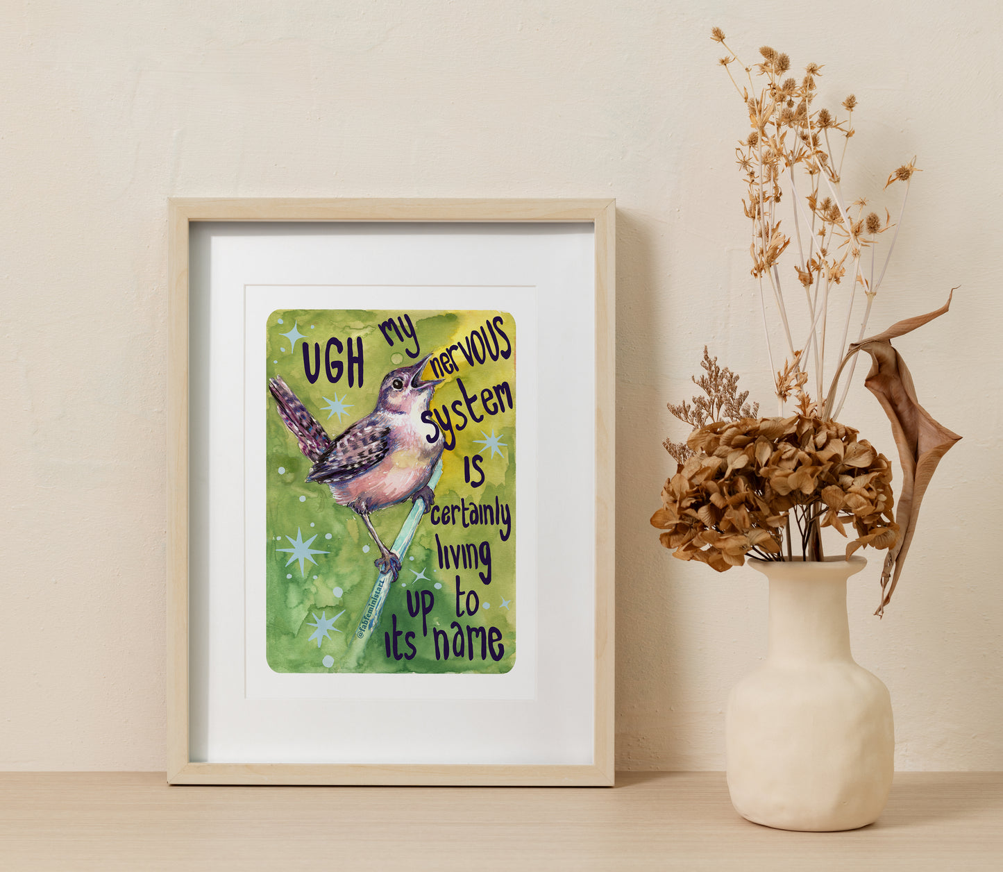 UGH my nervous system is living up to its name: Mental Health Art Print