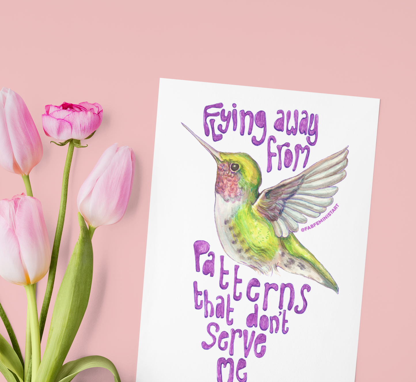 Flying Away From Patterns That Don't Serve Me: Mental Health Poster