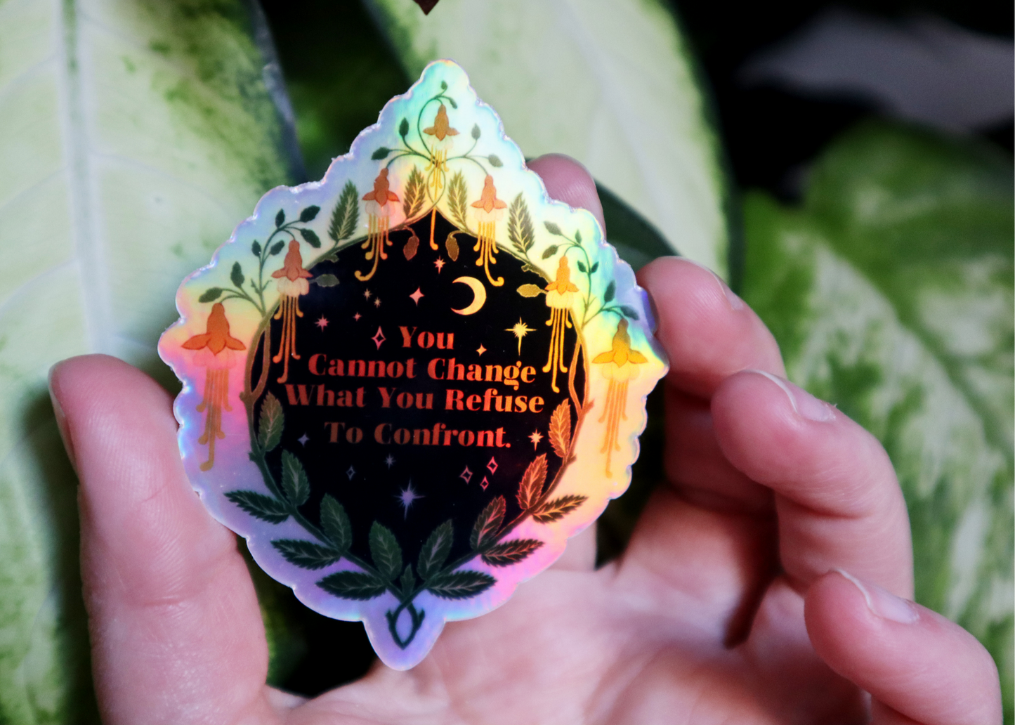 You Cannot Change What You Refuse To Confront: Holographic Feminist Sticker