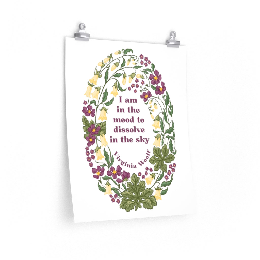 I Am In The Mood To Dissolve In The Sky, Virginia Woolf: Feminist Print