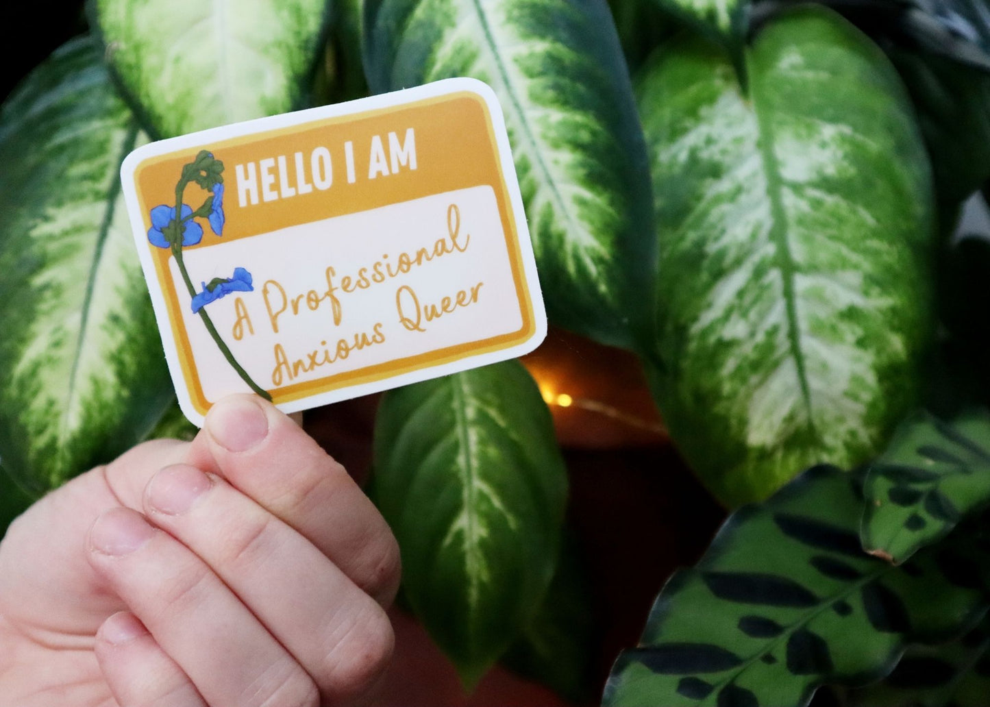 Hello I Am A Professional Anxious Queer: Feminist Laptop Sticker