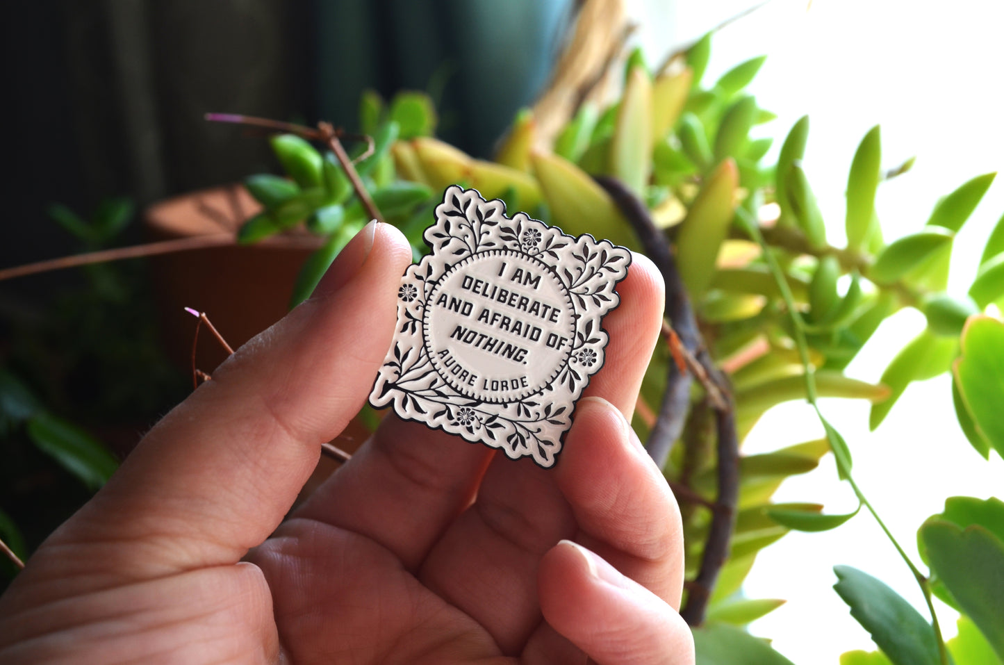 I Am Deliberate And Afraid Of Nothing, Audre Lorde: Enamel Pin