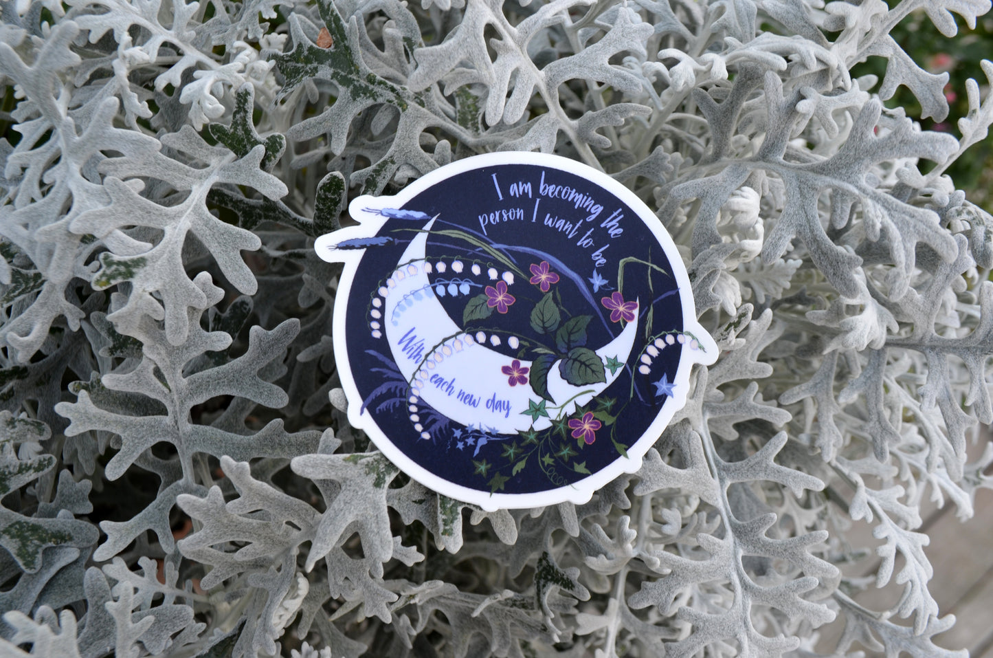 I Am Becoming The Person I Want To Be With Each New Day: Self Care Laptop Sticker