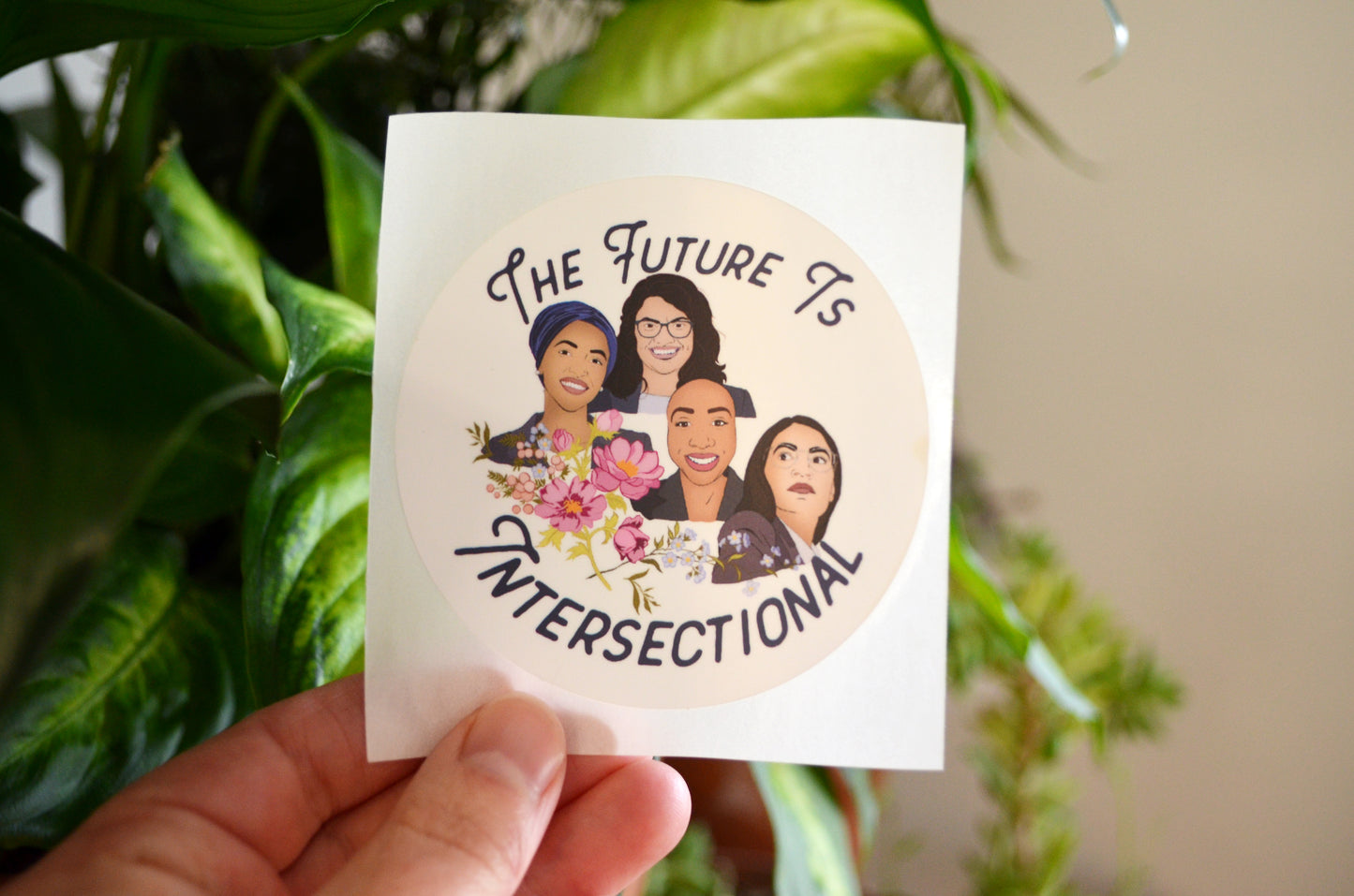 The Future Is Intersectional, AOC, Ilhan Omar, Rashida Tlaib, Ayanna Pressley: Feminist Laptop Sticker