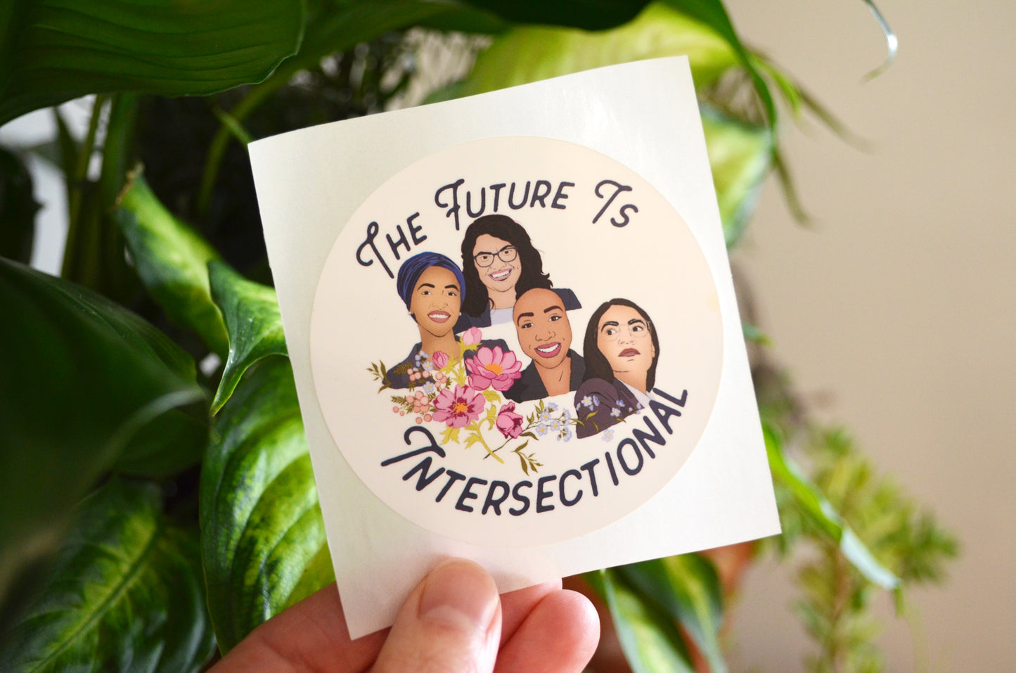 The Future Is Intersectional, AOC, Ilhan Omar, Rashida Tlaib, Ayanna Pressley: Feminist Laptop Sticker