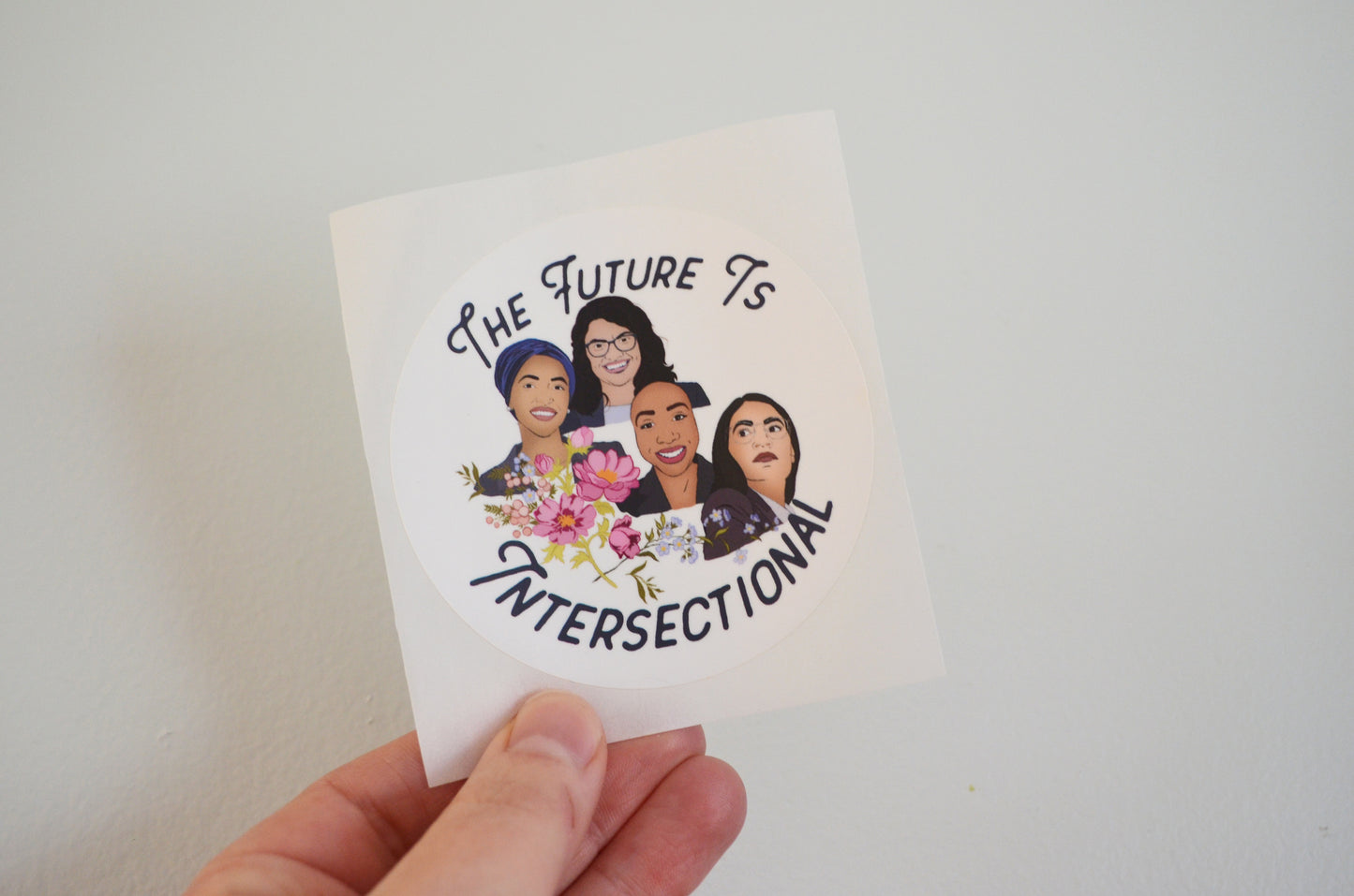 The Future Is Intersectional, AOC, Ilhan Omar, Rashida Tlaib, Ayanna Pressley: Feminist Laptop Sticker