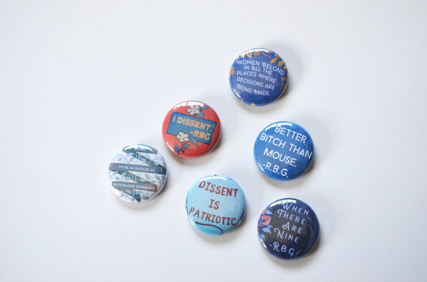 Ruth Bader Ginsburg 1" Pin Set