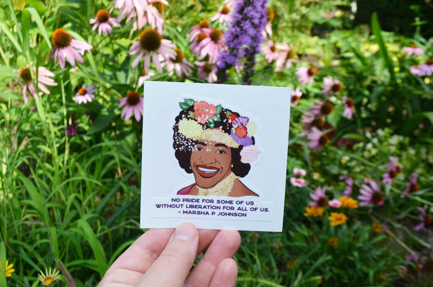 Marsha P Johnson, No Pride For Some Of Us Without Liberation For All Of Us: LGBTQ Sticker