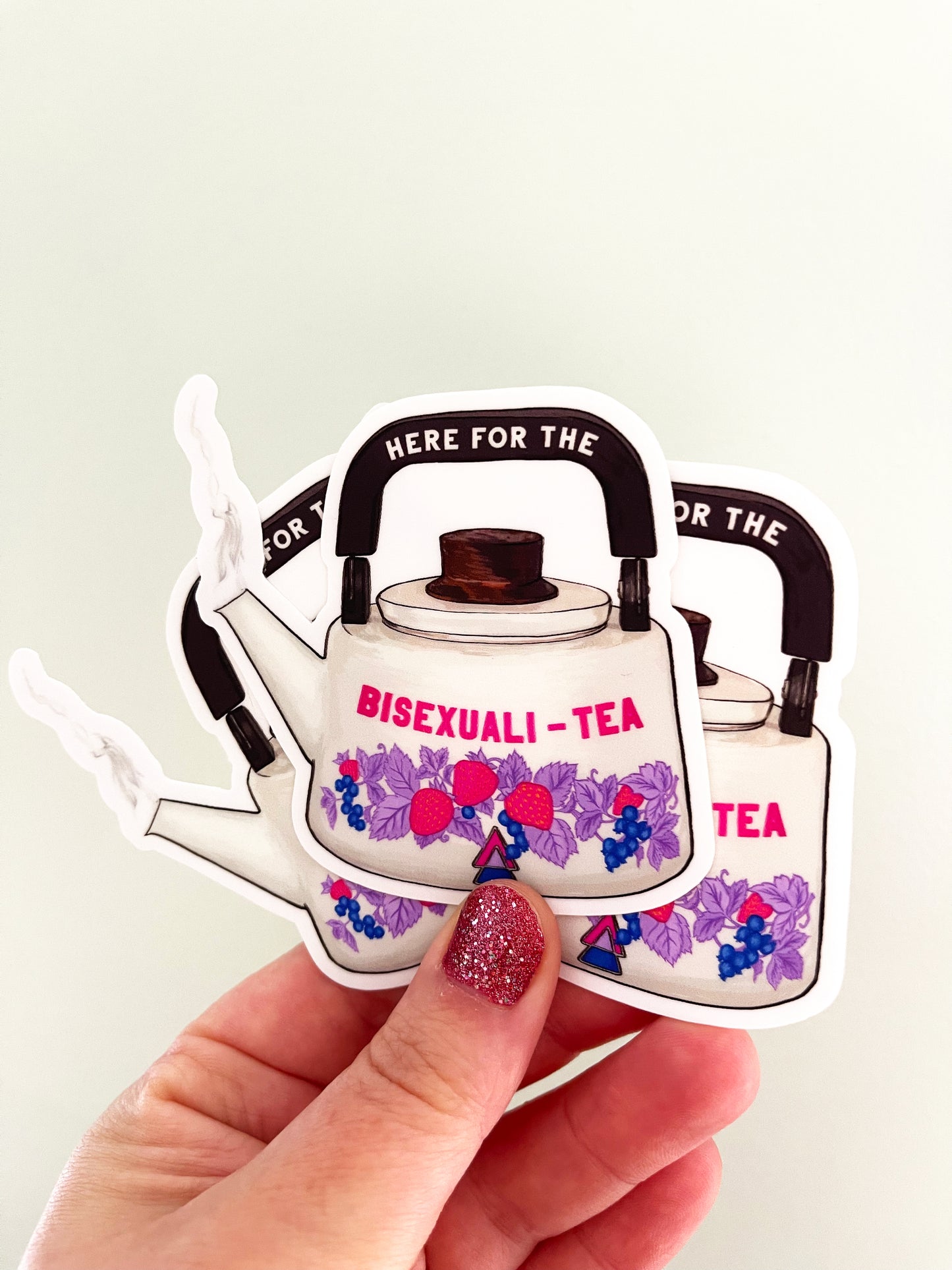 Here For The BisexualiTea: Bi Pride Sticker