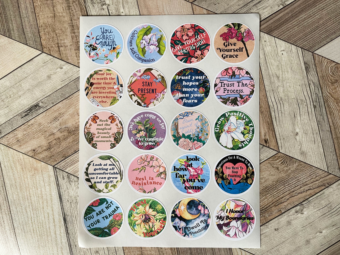 Quotes About Life: Feminist Self Care Sticker Sheet